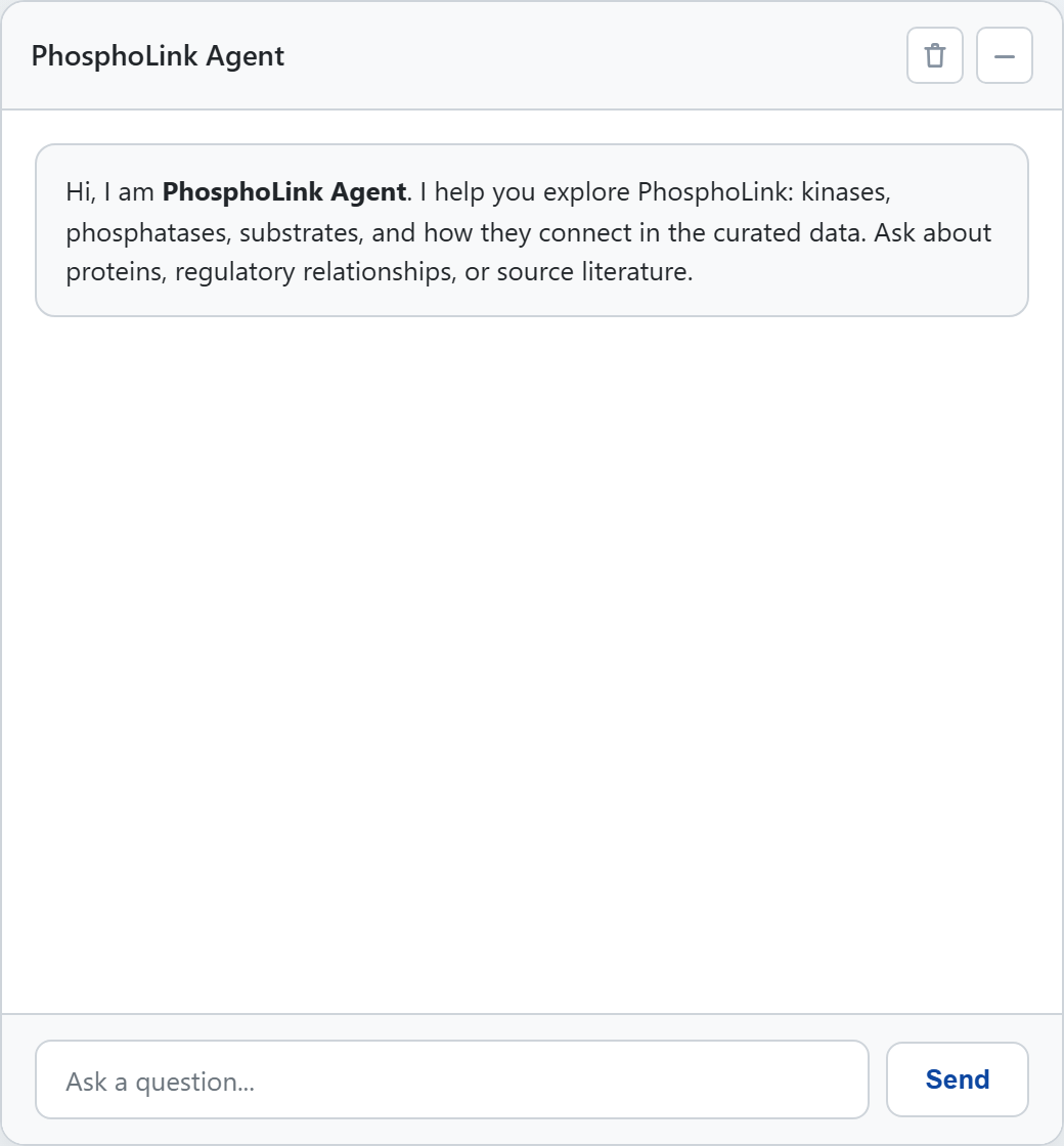PhosphoLink Agent chat panel